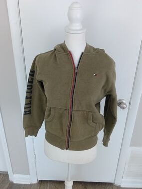Tommy Hilfiger Women's Olive Green Zip-Up Hoodie